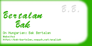 bertalan bak business card